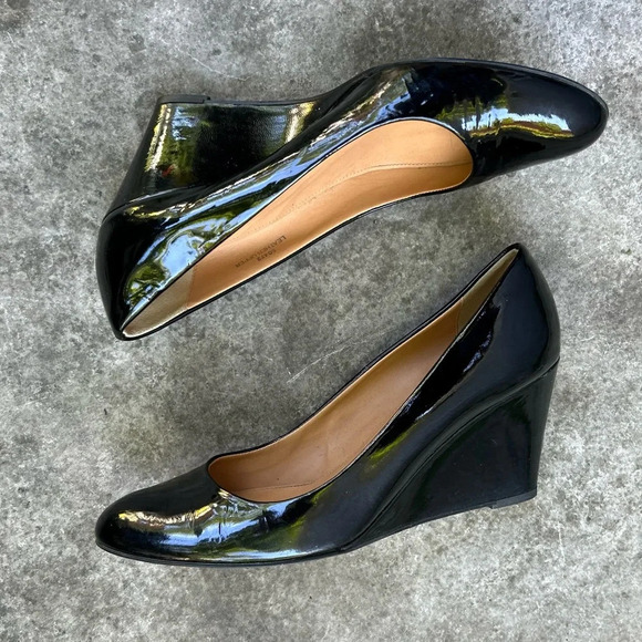 J. Crew Sylvia Patent Leather  Wedges - Picture 7 of 14